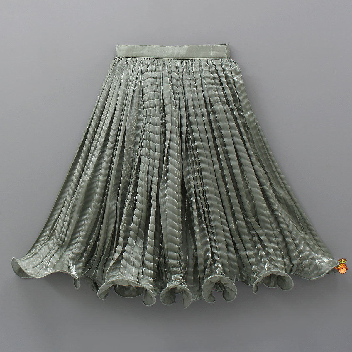 Pre Order: Gorgeous Open-Back Top And Crushed Lehenga With Wrist Cuff