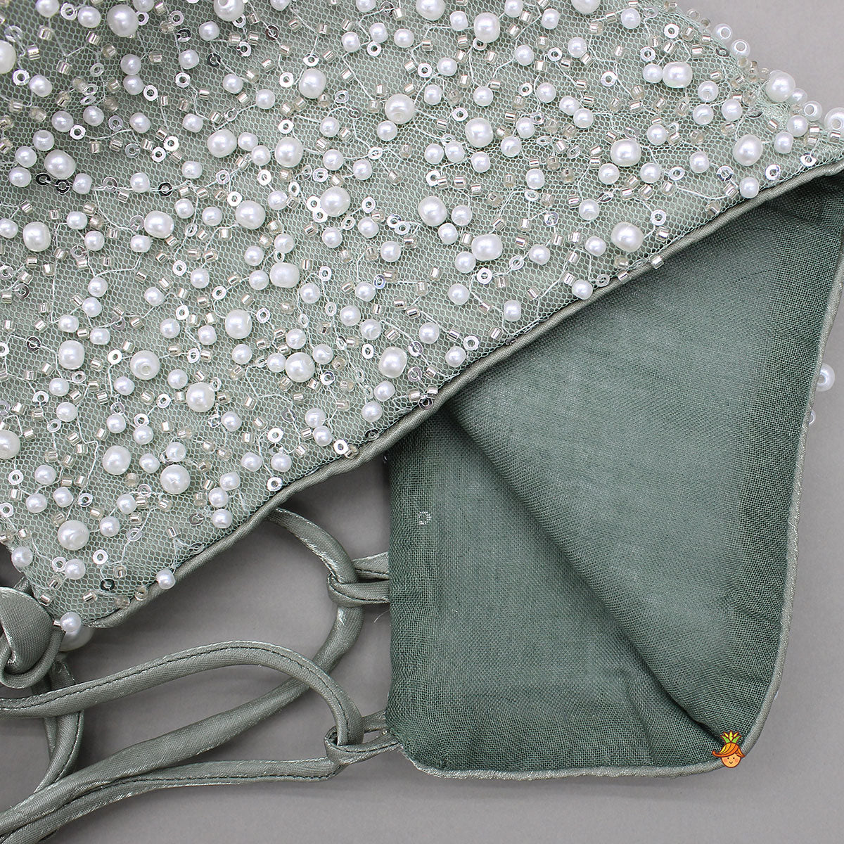 Pre Order: Gorgeous Open-Back Top And Crushed Lehenga With Wrist Cuff