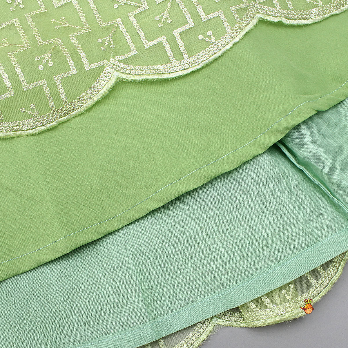 Pre Order: Organza Top And Lehenga With Bow Hair Clip