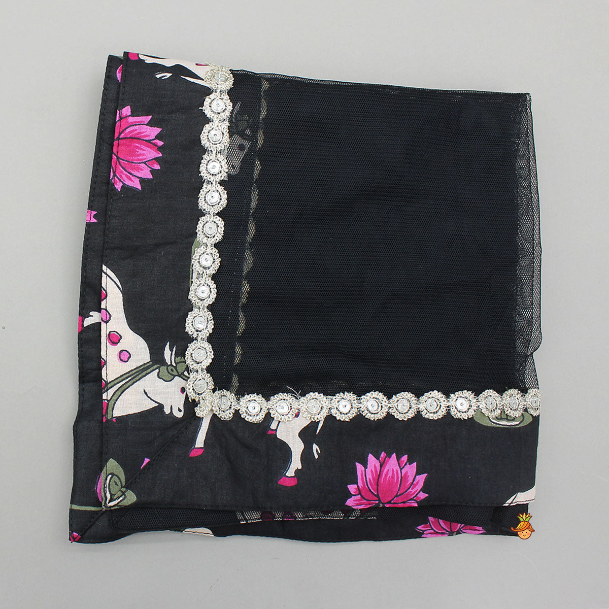 Pre Order: Applique Work Top With Matching Lehenga And Dupatta