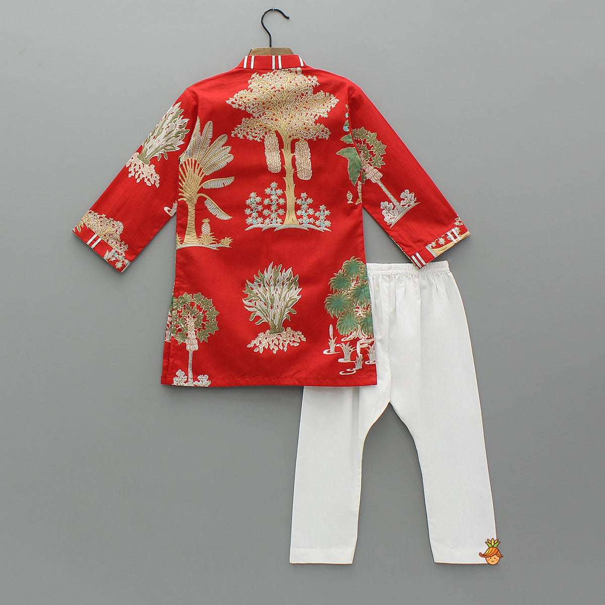 Pre Order: Front Open Printed Ethnic Kurta With Pyjama