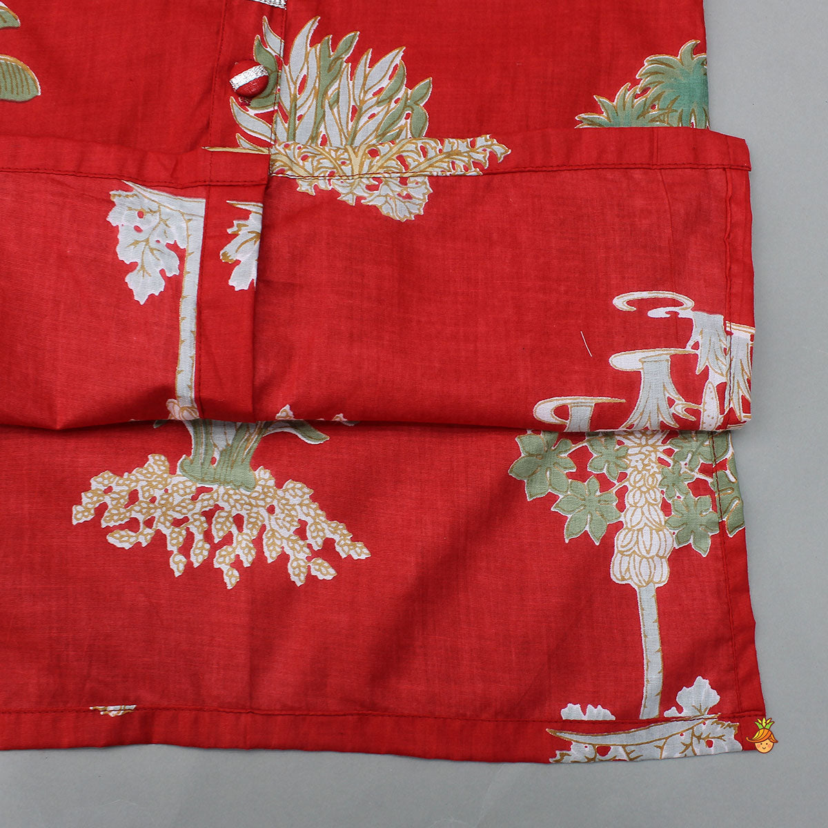 Pre Order: Front Open Printed Ethnic Kurta With Pyjama