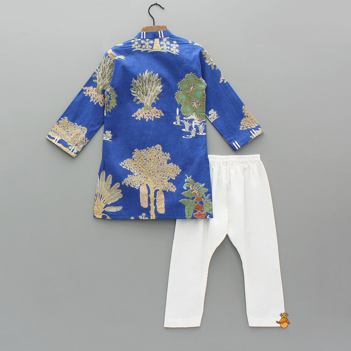 Pre Order: Front Open Printed Kurta With Pyjama