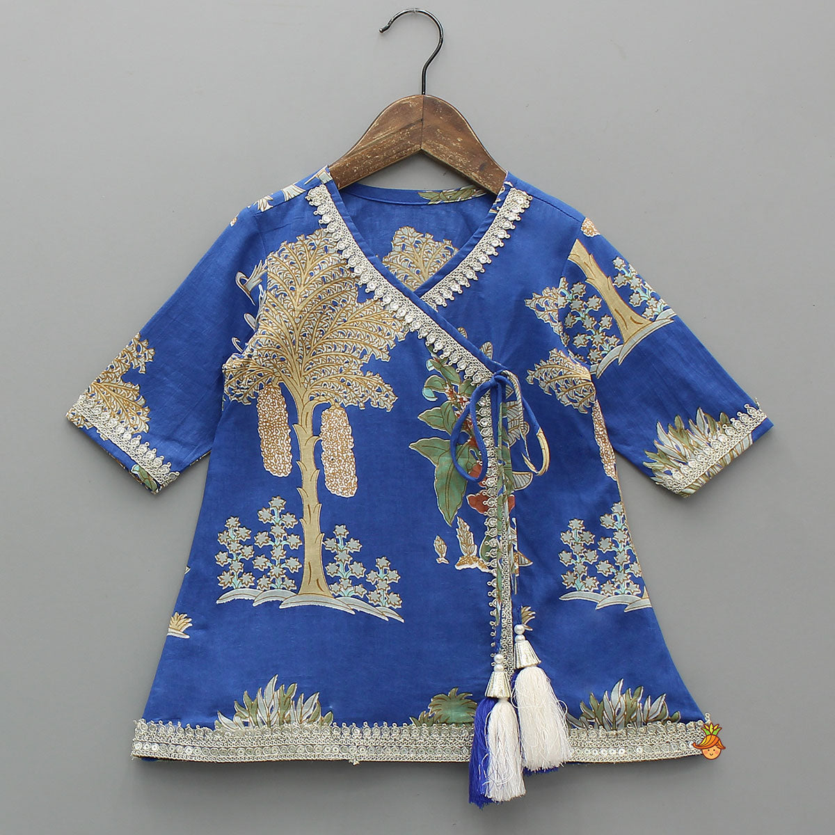 Pre Order: Printed Graceful Kurti And Sharara With Net Dupatta