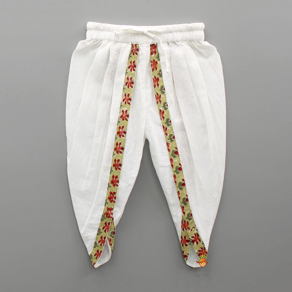 Hand Block Floral Printed Top With Dhoti