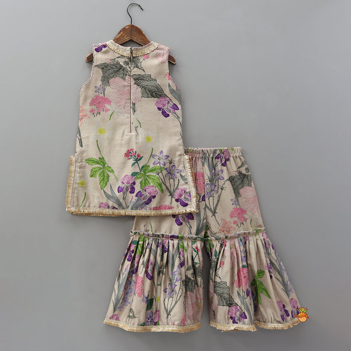 Pre Order: Embroidered Yoke Kurti And Sharara