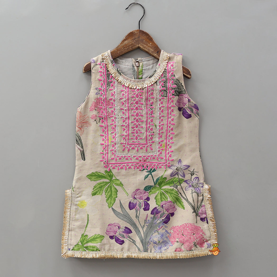 Pre Order: Embroidered Yoke Kurti And Sharara