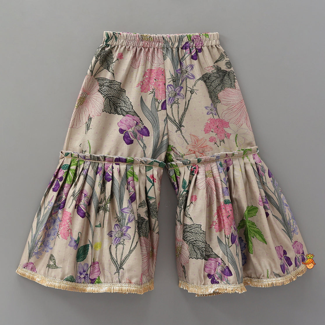 Pre Order: Embroidered Yoke Kurti And Sharara