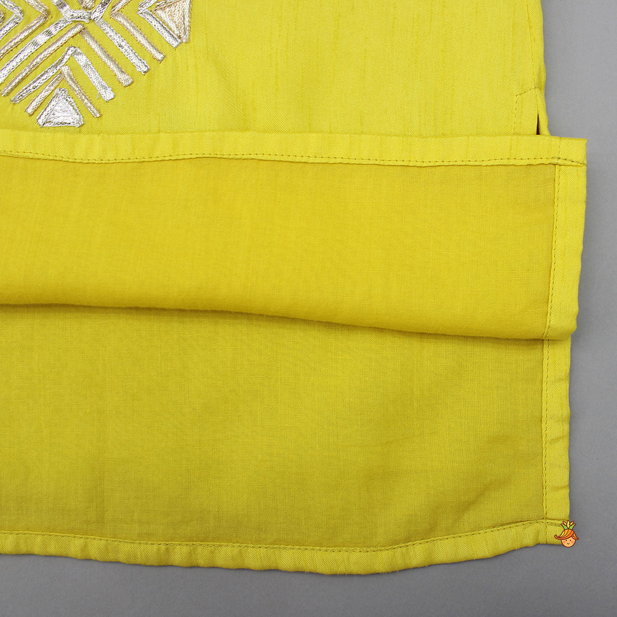 Pre Order: Gota Work Front Placket Kurta With Pyjama