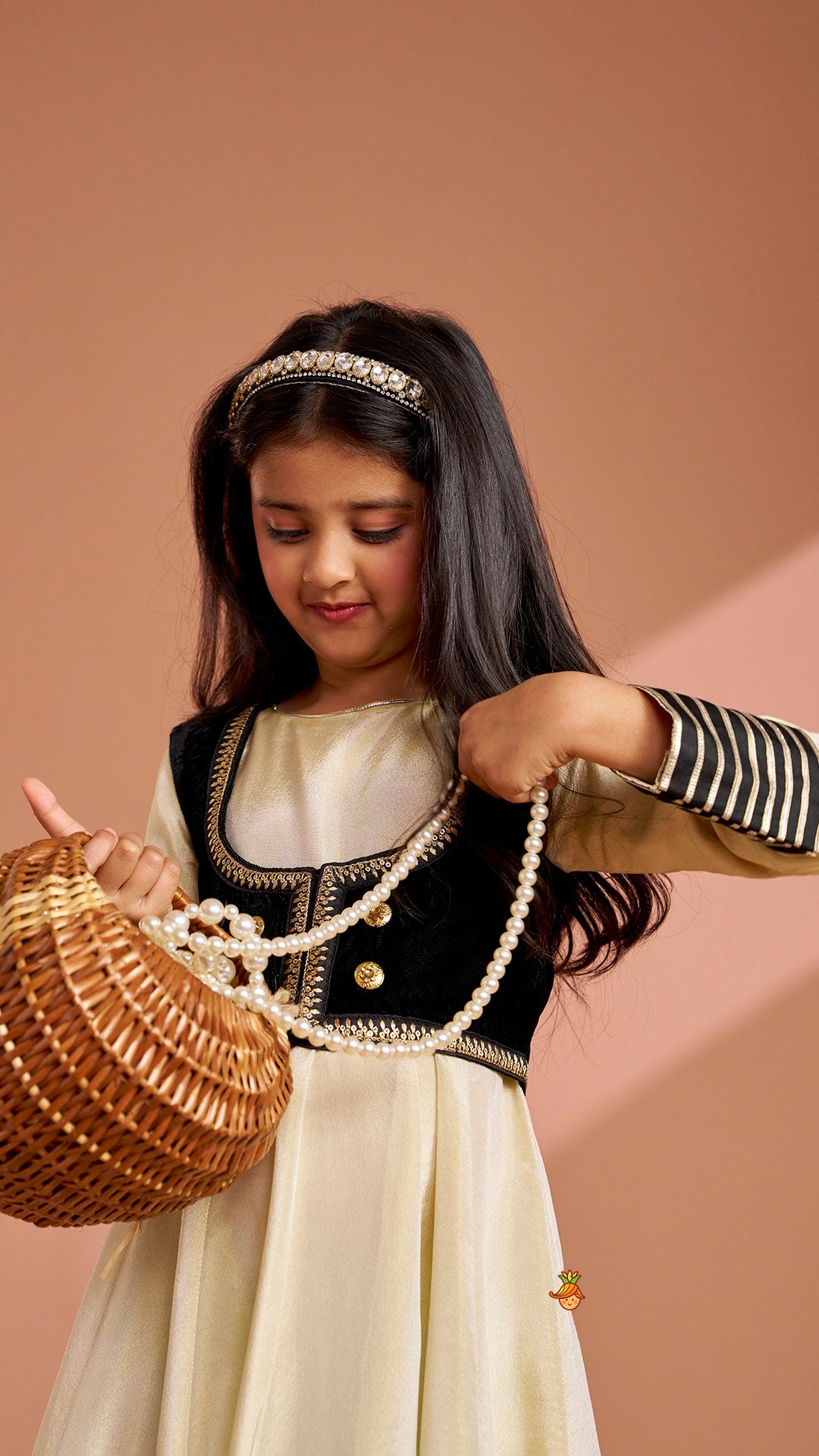 Pre Order: Elegant Shimmery Anarkali With Front-Open Velvet Jacket