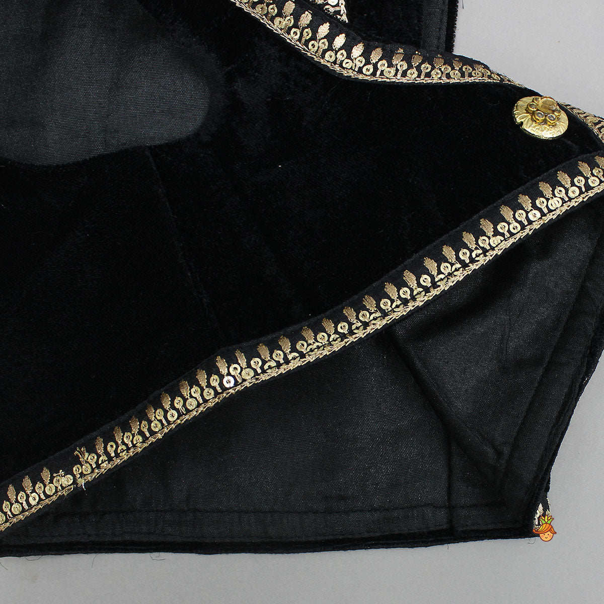 Pre Order: Elegant Shimmery Anarkali With Front-Open Velvet Jacket