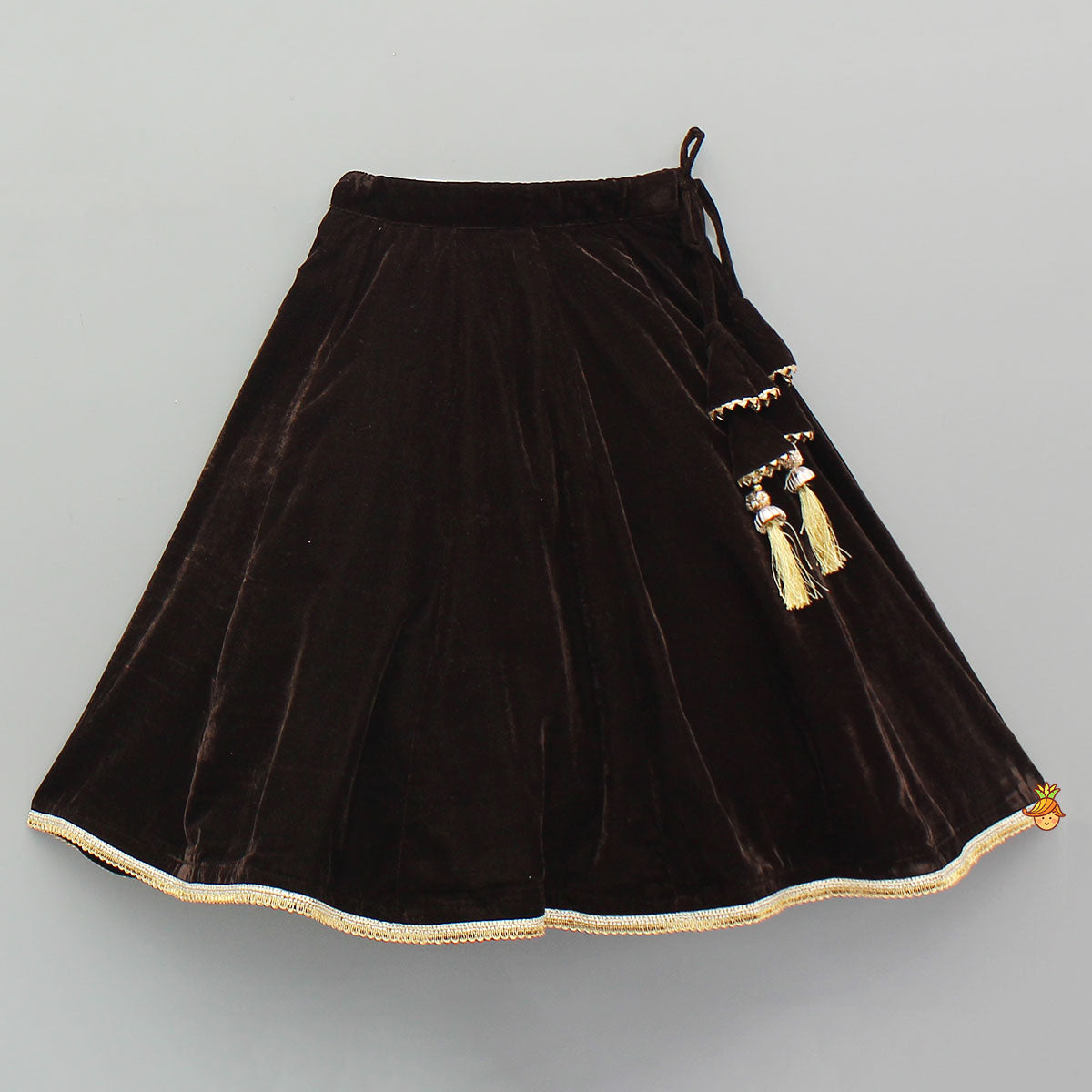 Pre Order: Velvet Lace Work Top And Lehenga