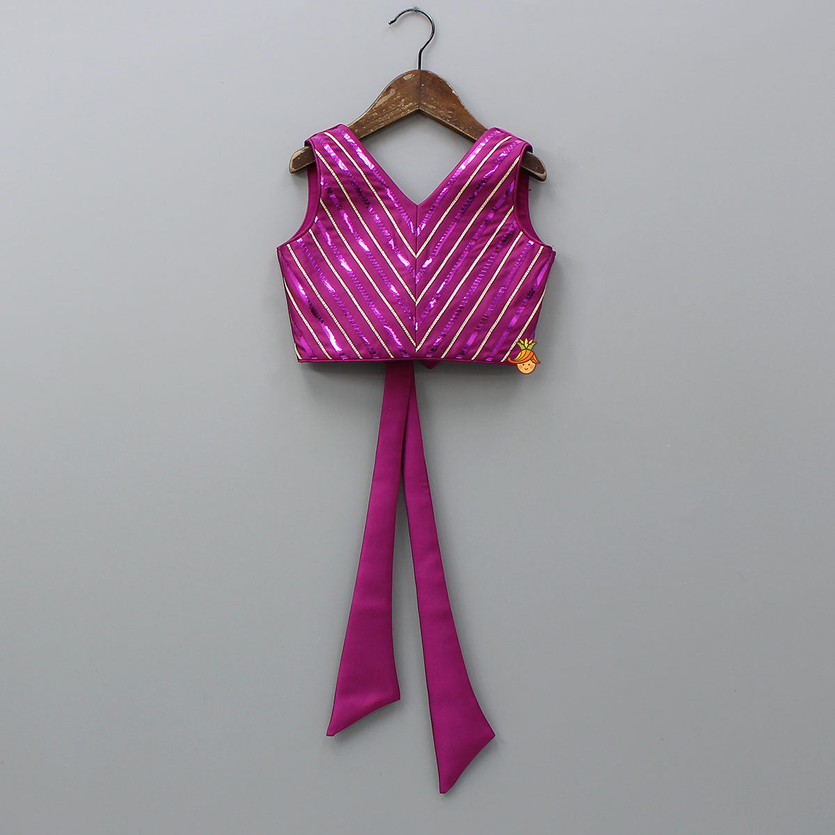 Pre Order: Lace-Detailed V-Neck Charming Top And Flared Lehenga