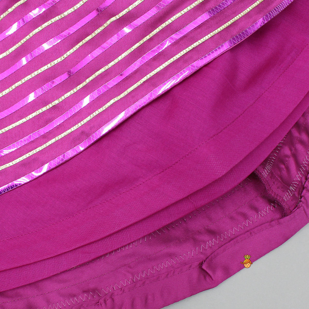 Pre Order: Lace-Detailed V-Neck Charming Top And Flared Lehenga