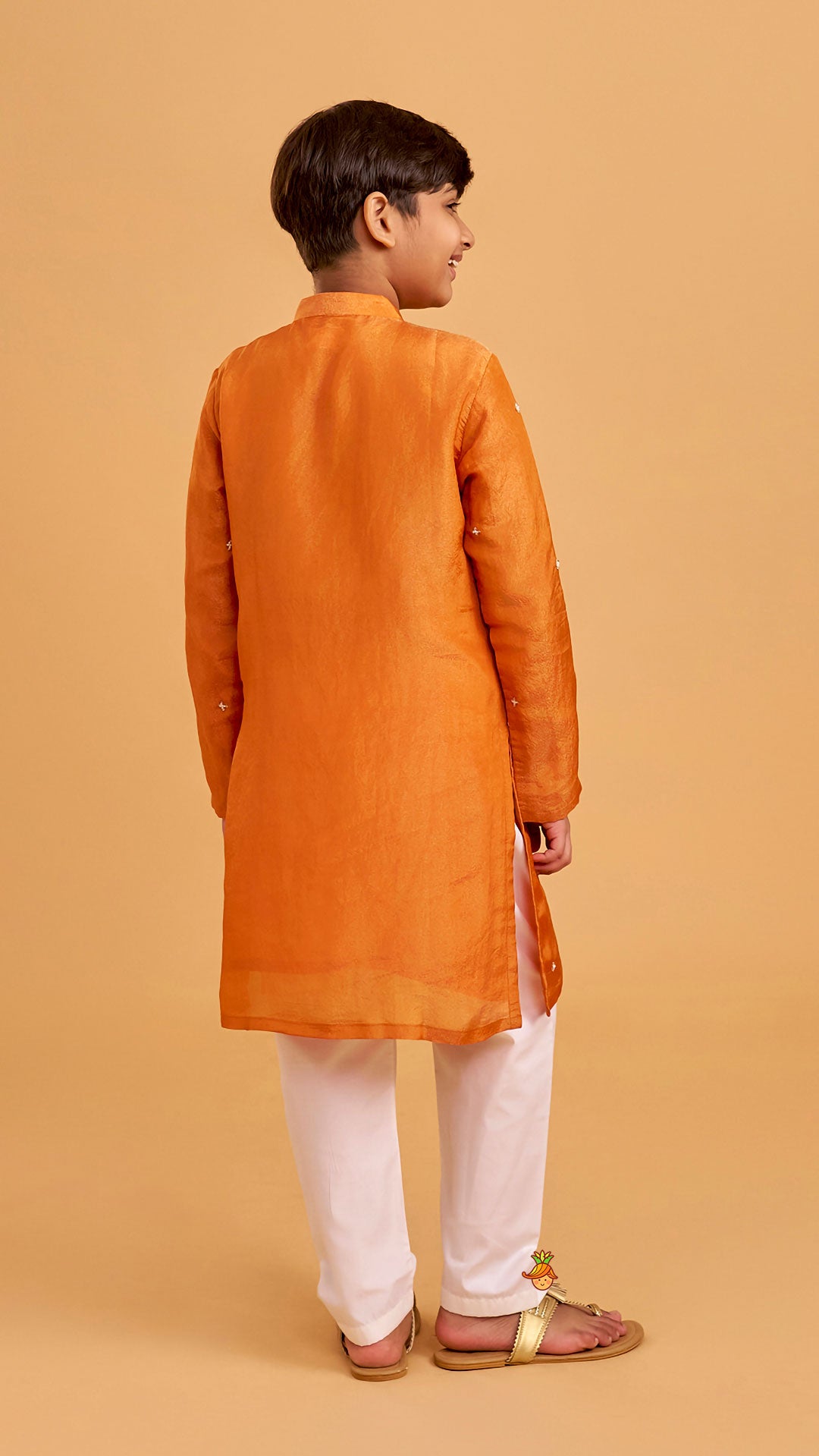 Pre Order: Shimmery Kurta With Embroidered Placket And Pyjama
