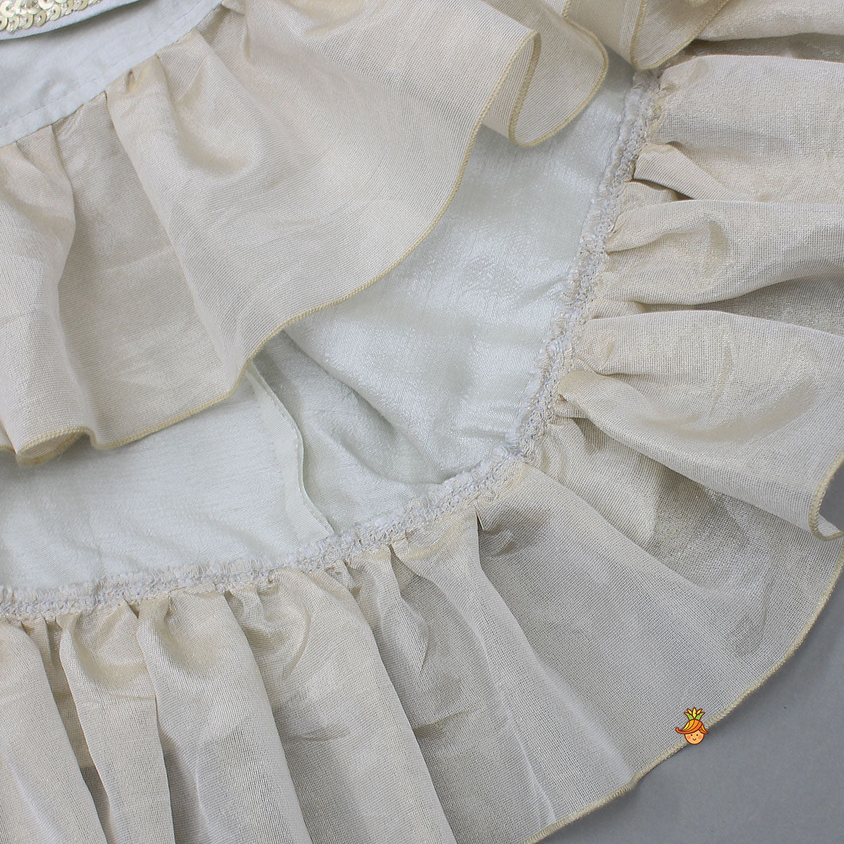 Pre Order: Beautiful Hand-Embroidered Top And Scalloped Lehenga With Dupatta