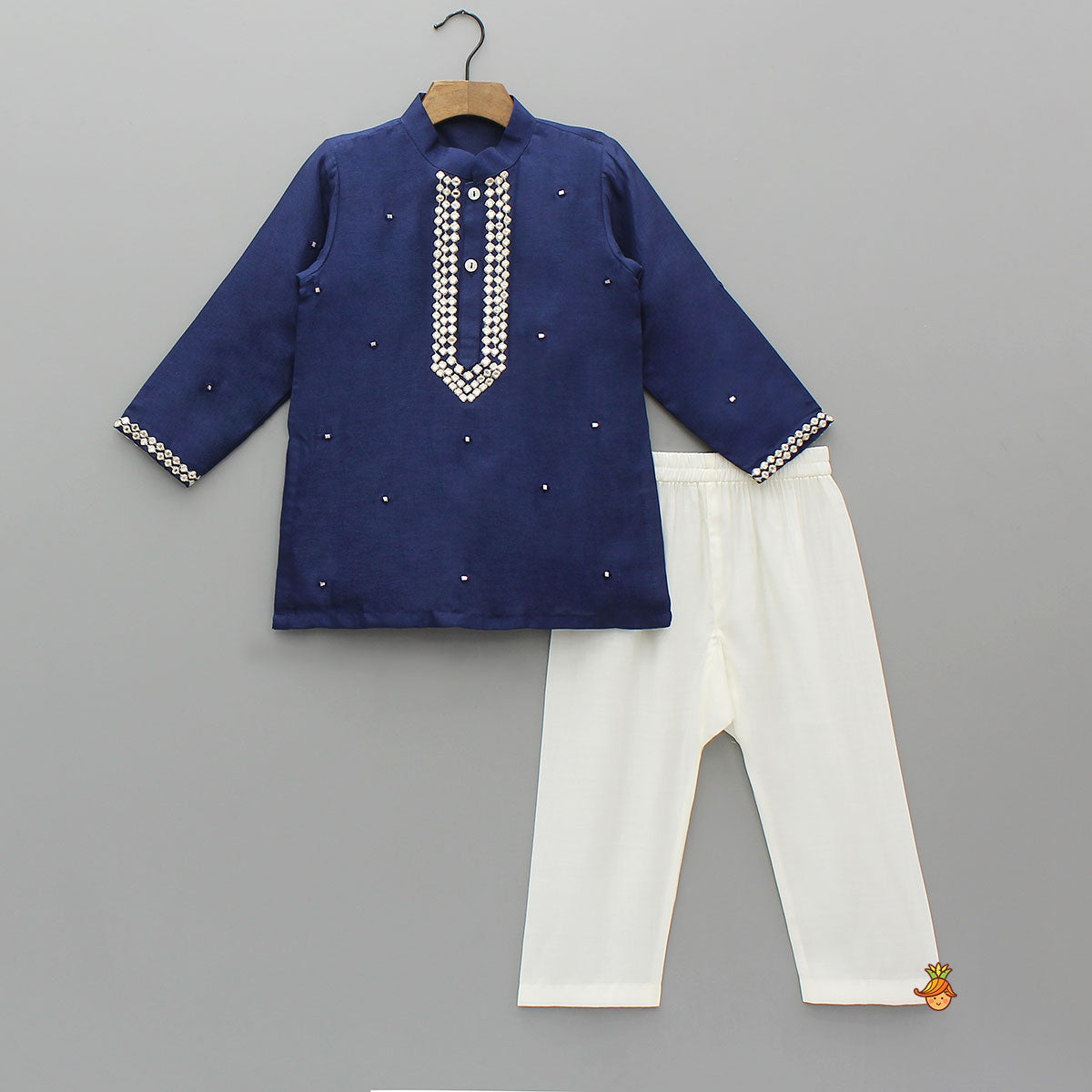 Pre Order: Faux Mirror Work Kurta And Pyjama