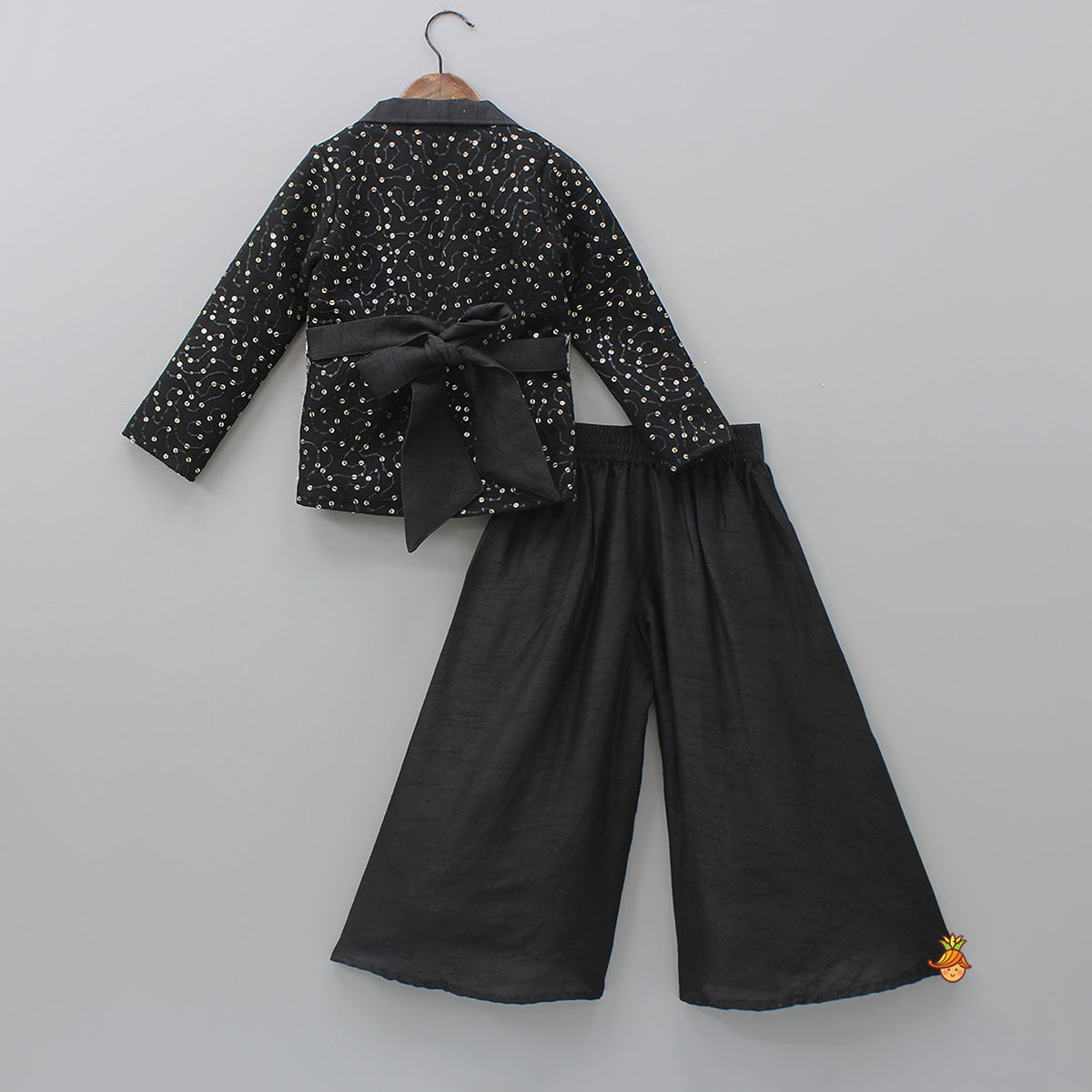 Pre Order: Thread And Sequins Embroidered Jacket-Style Top With Palazzo