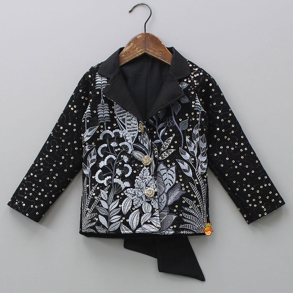 Pre Order: Thread And Sequins Embroidered Jacket-Style Top With Palazzo