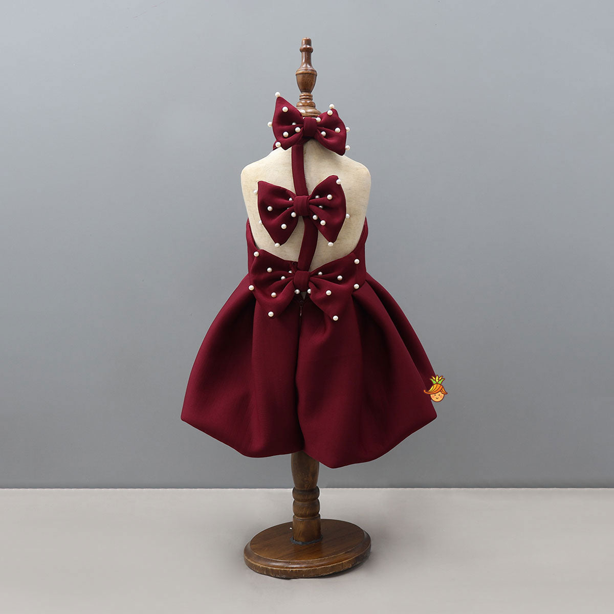 Halter-Neck Balloon Dress With Bow Detailing