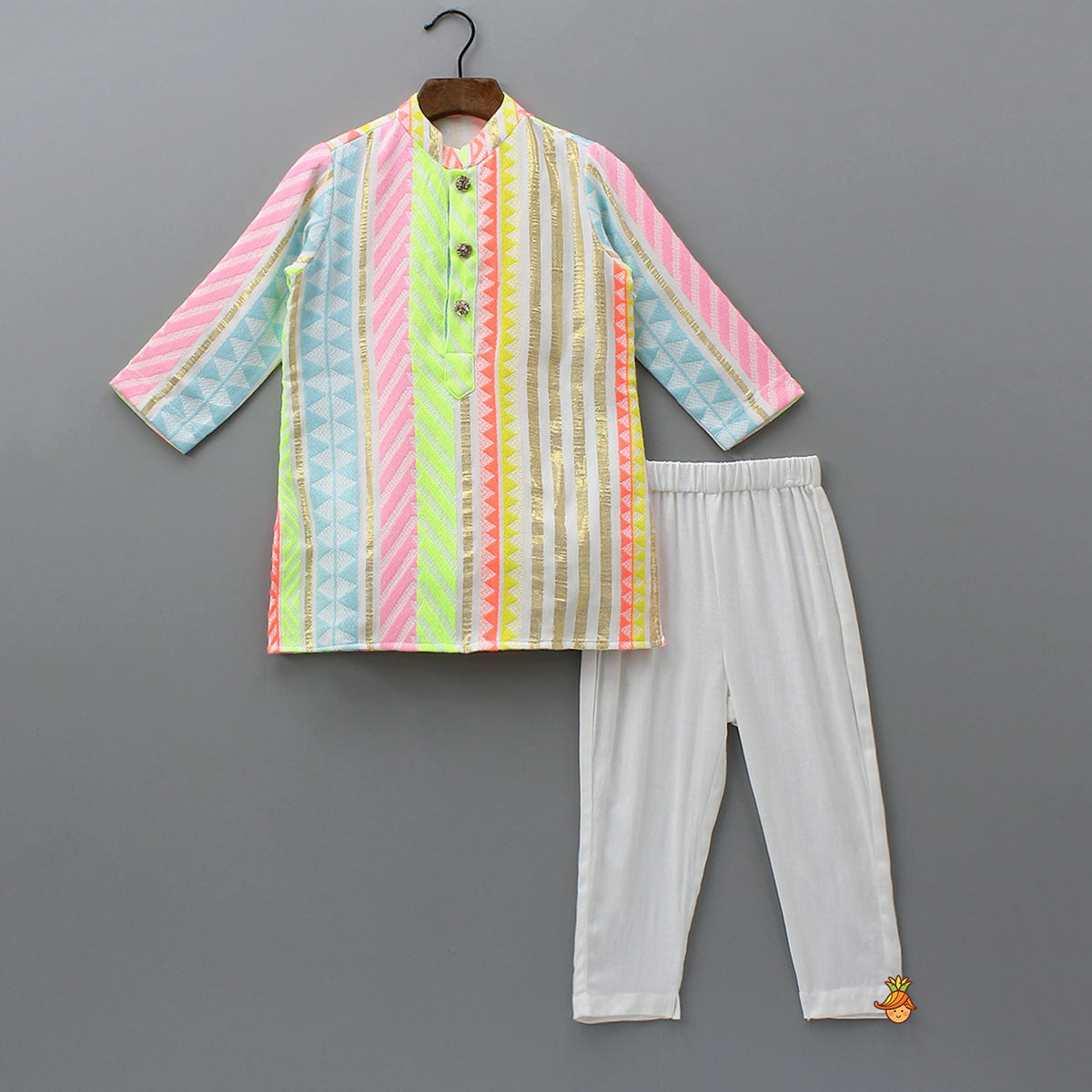 Front Placket Ethnic Kurta And Pyjama