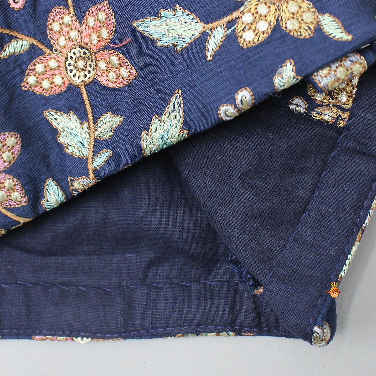 Pre Order: Front-Open Thread Embroidered Top And Pleated Lehenga