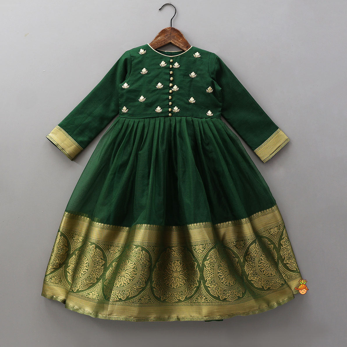 Pre Order: Elegant Embroidered Anarkali With Border Detailing