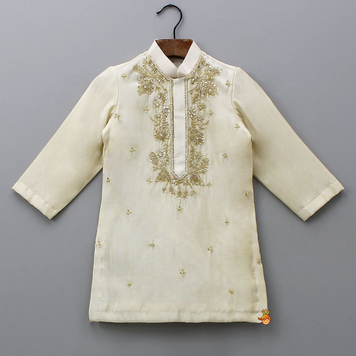Pre Order: Embroidered Front Placket Kurta With Churidar