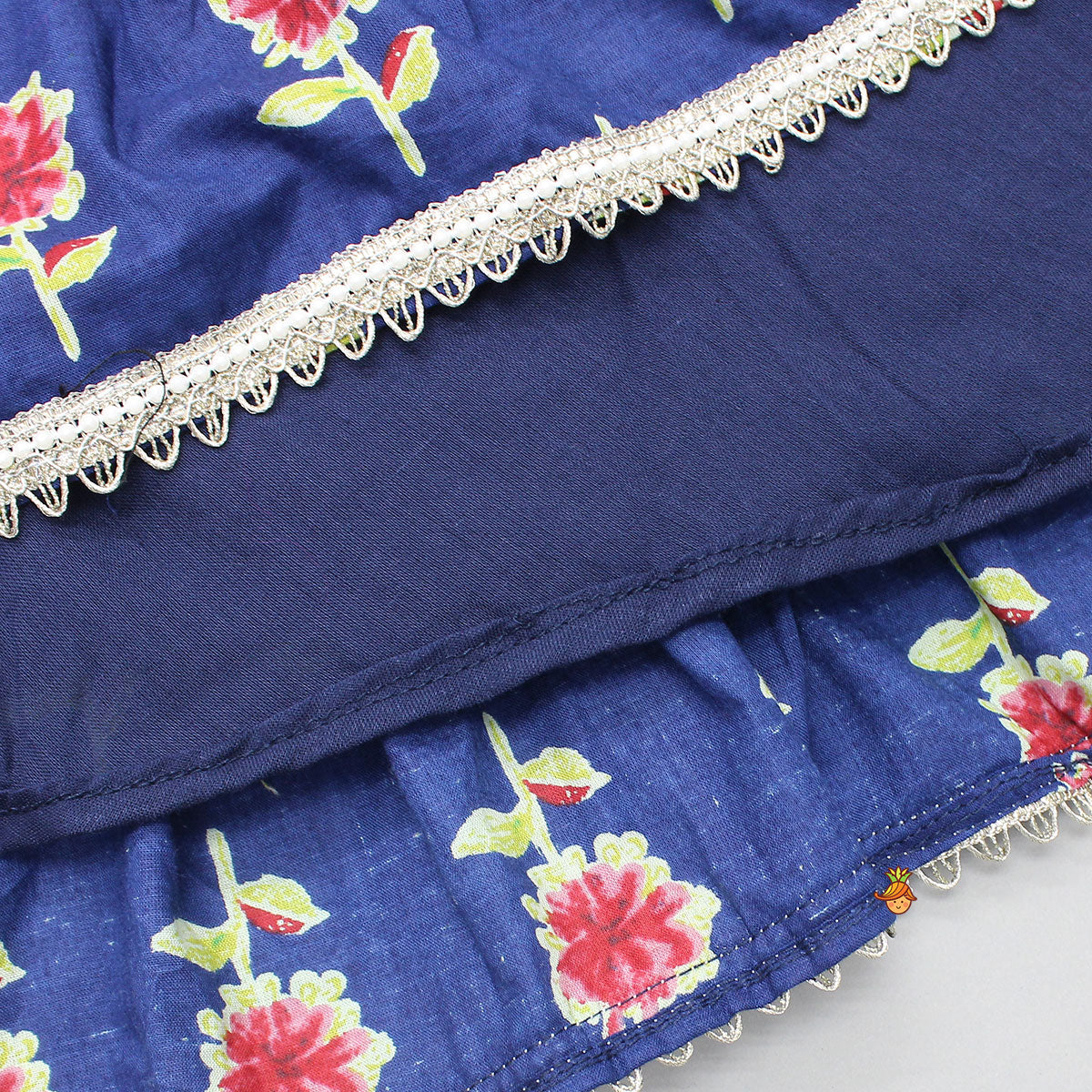 Front-Open Floral Printed Top And Lehenga With Matching Dupatta