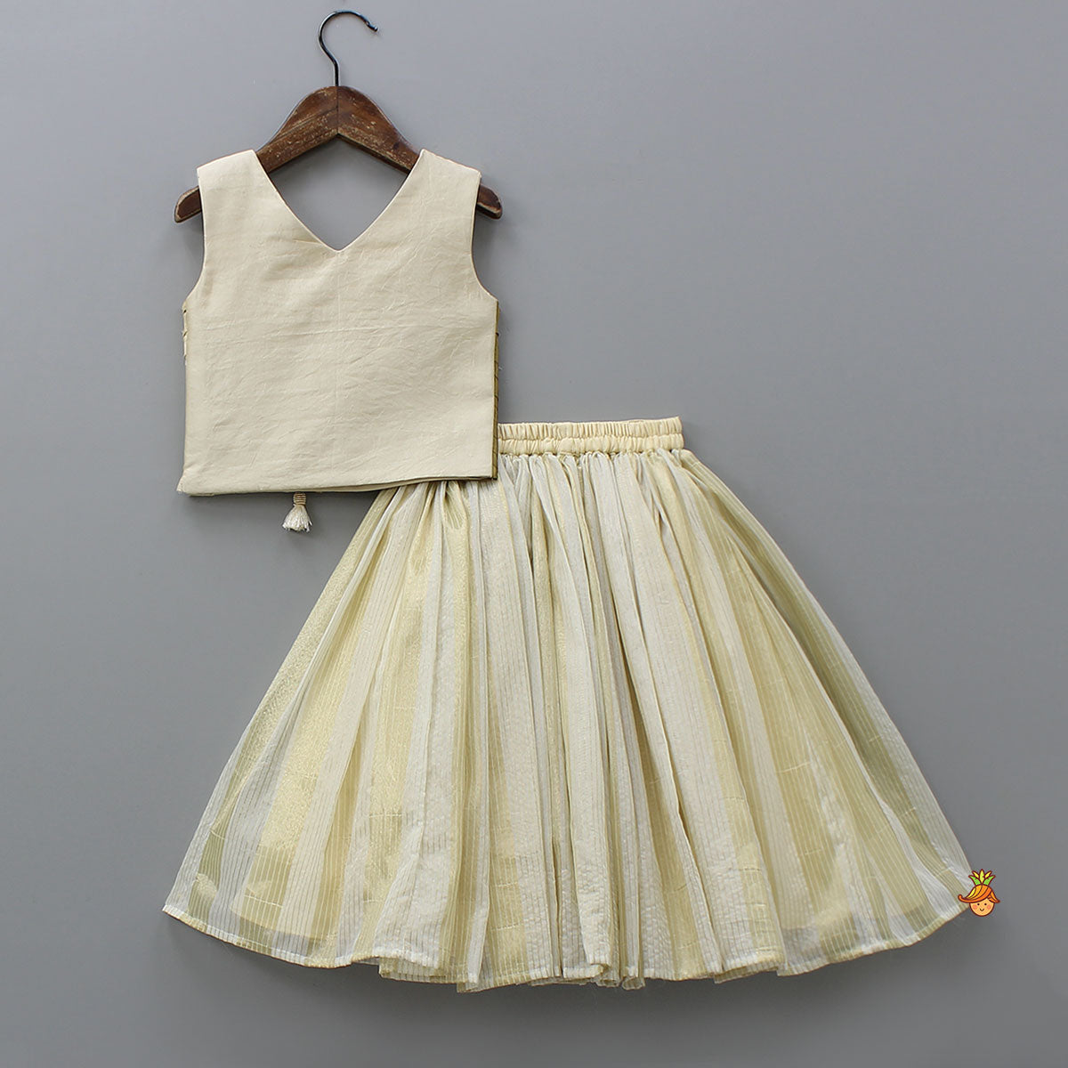 Fringe Embellished Top And Lehenga