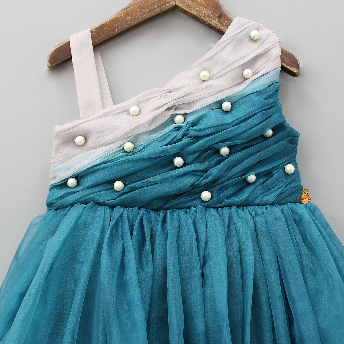 Dual Shaded One Shoulder Gown