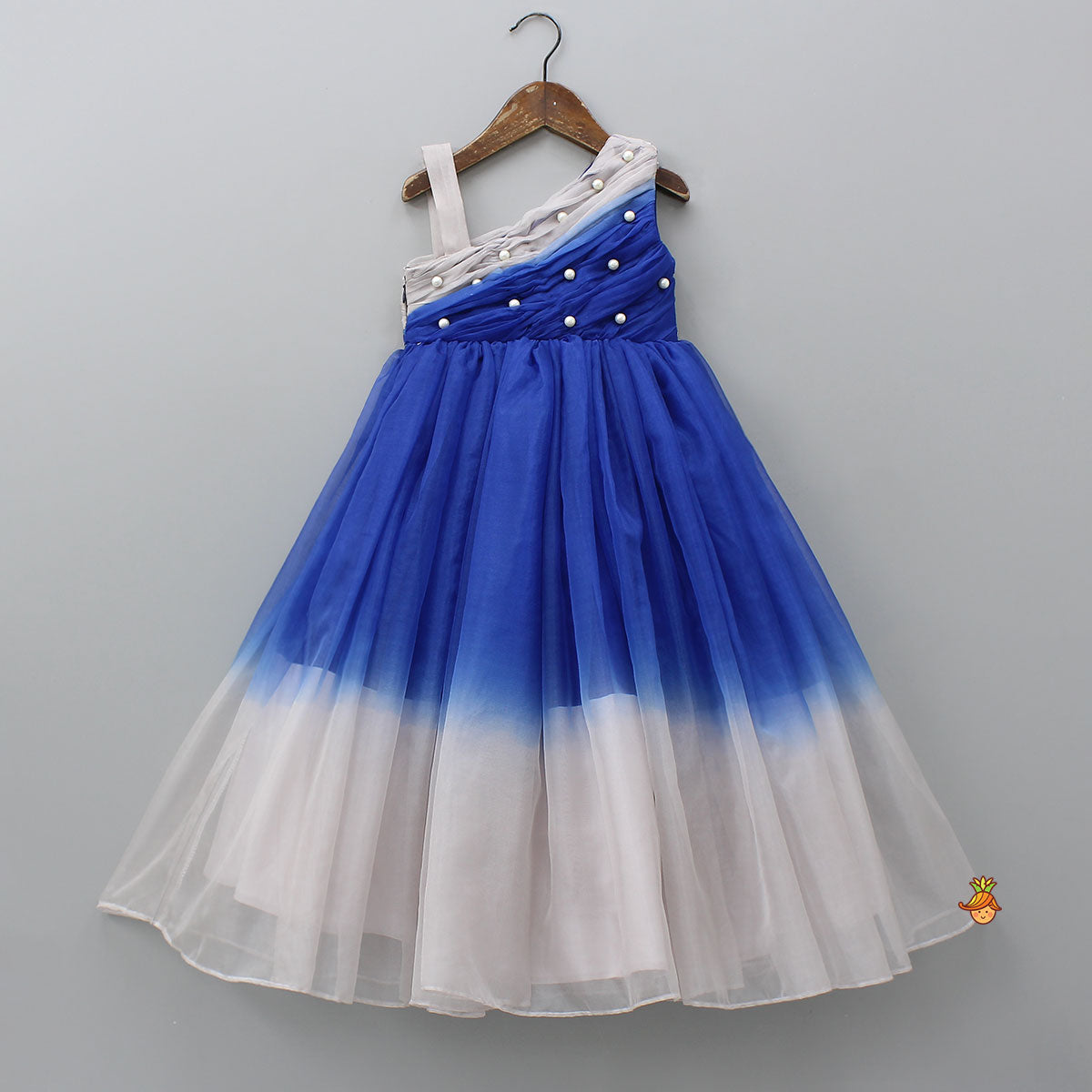 Dual Shaded Charming One Shoulder Gown