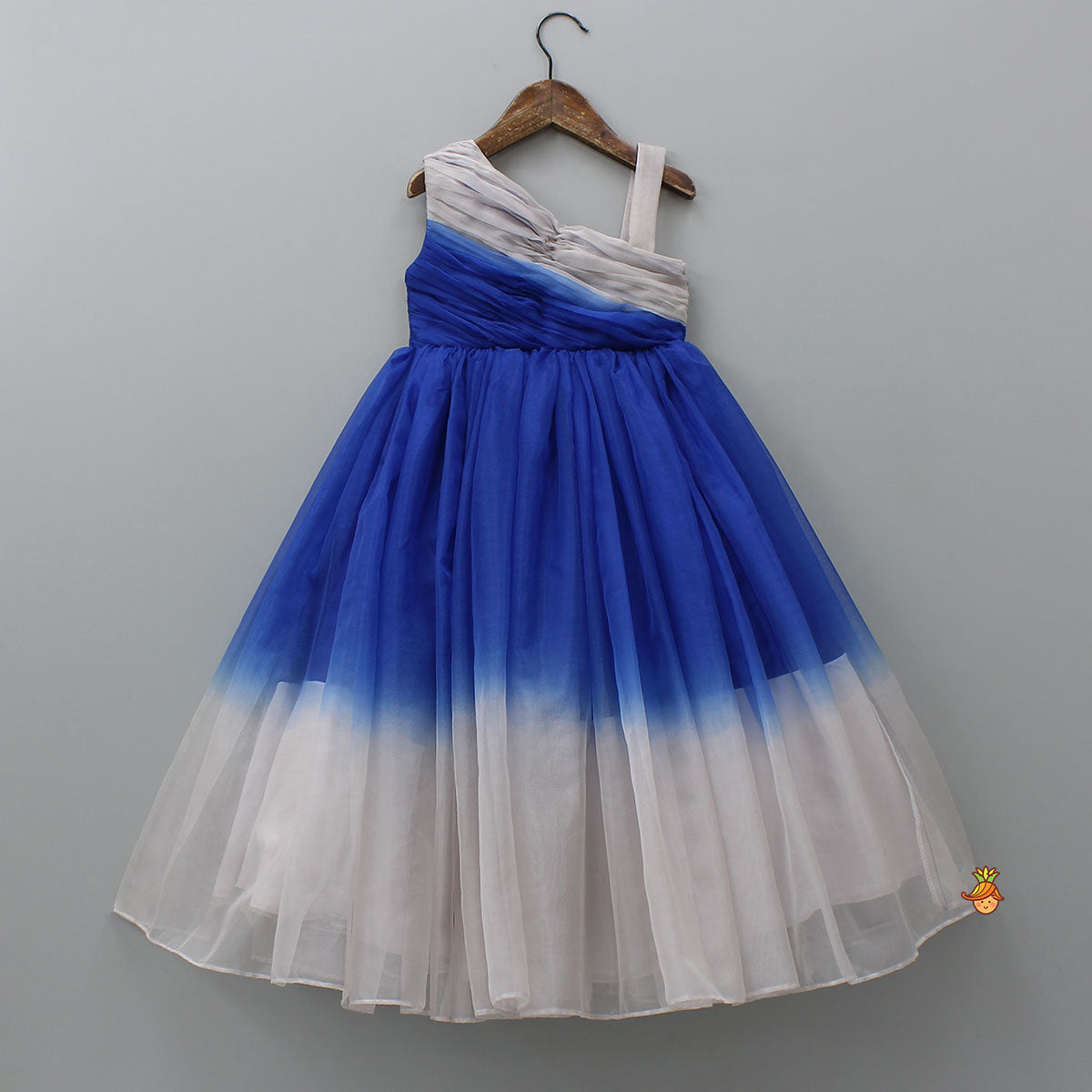 Dual Shaded Charming One Shoulder Gown