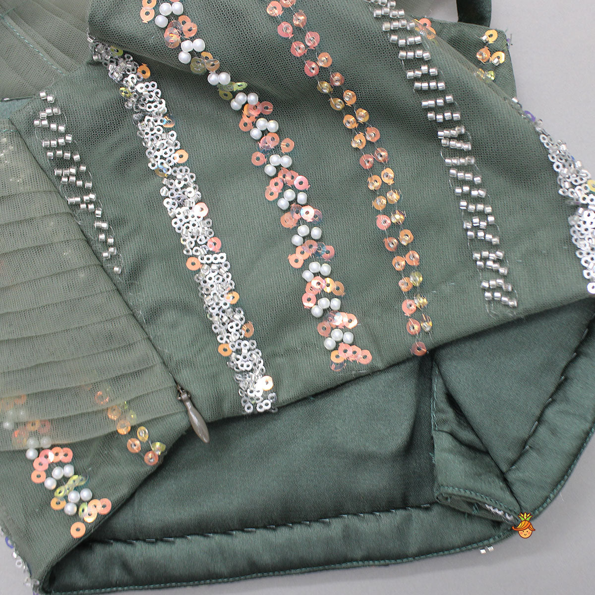 Pre Order: Gorgeous Pleated-Yoke Top And Embroidered Lehenga