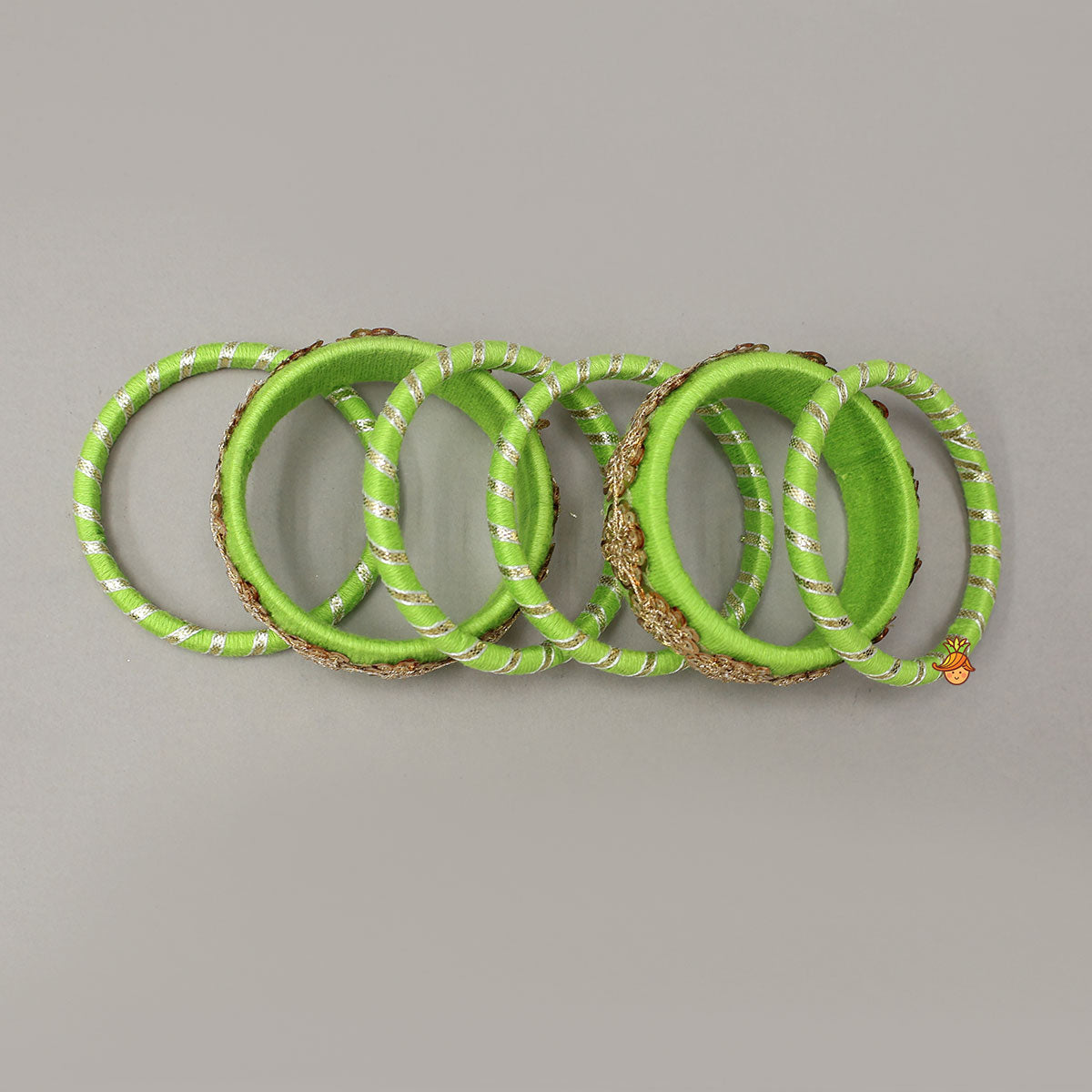 Floral Sequins-Detailed Elegant Thread Bangles