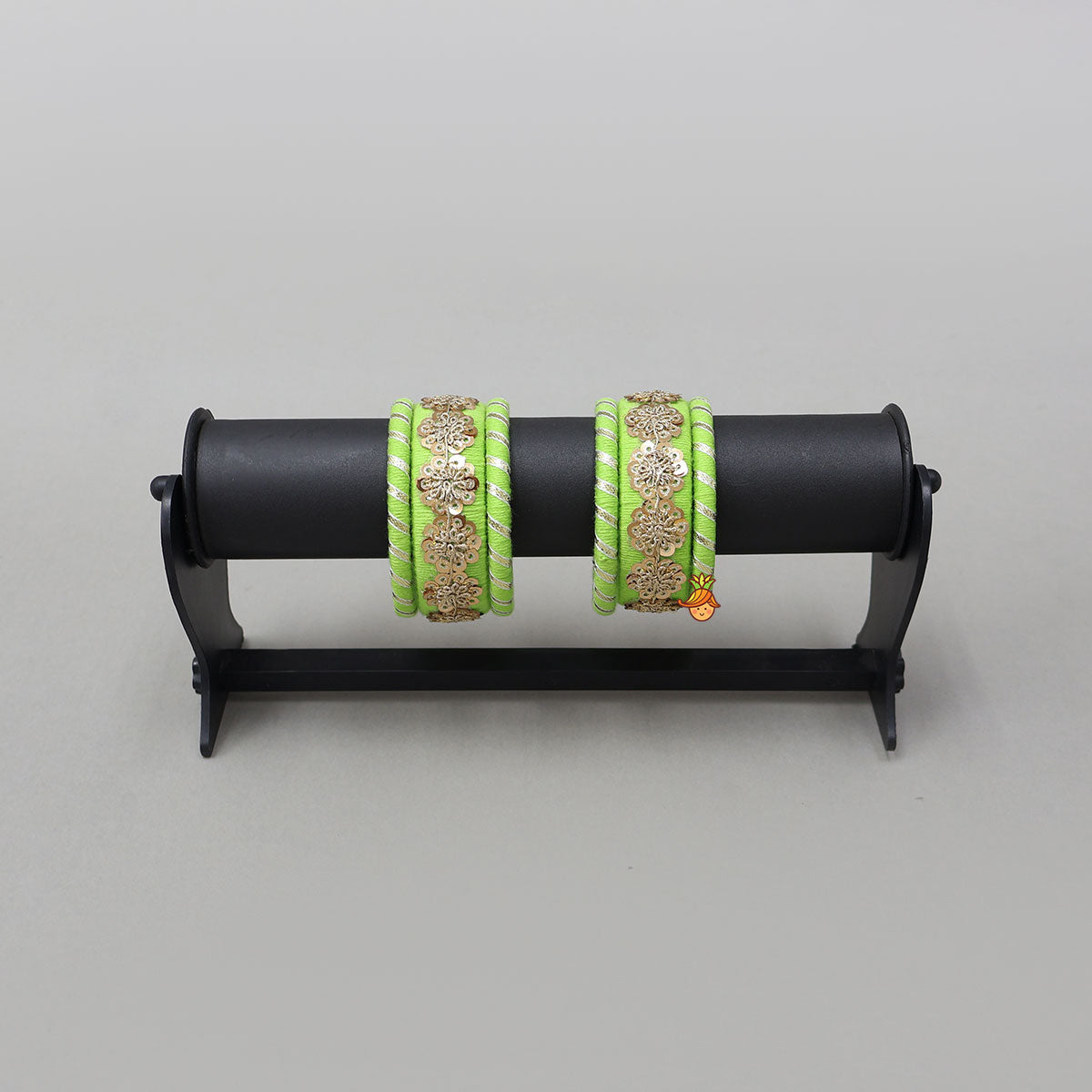 Floral Sequins-Detailed Elegant Thread Bangles