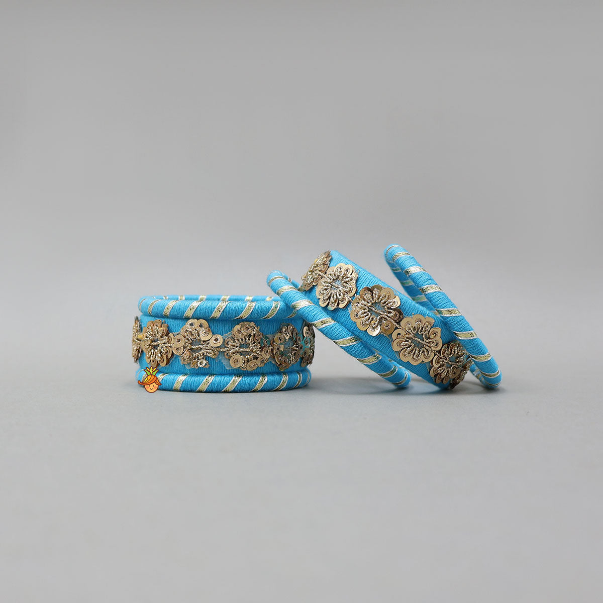 Sequins-Detailed Thread Bangles