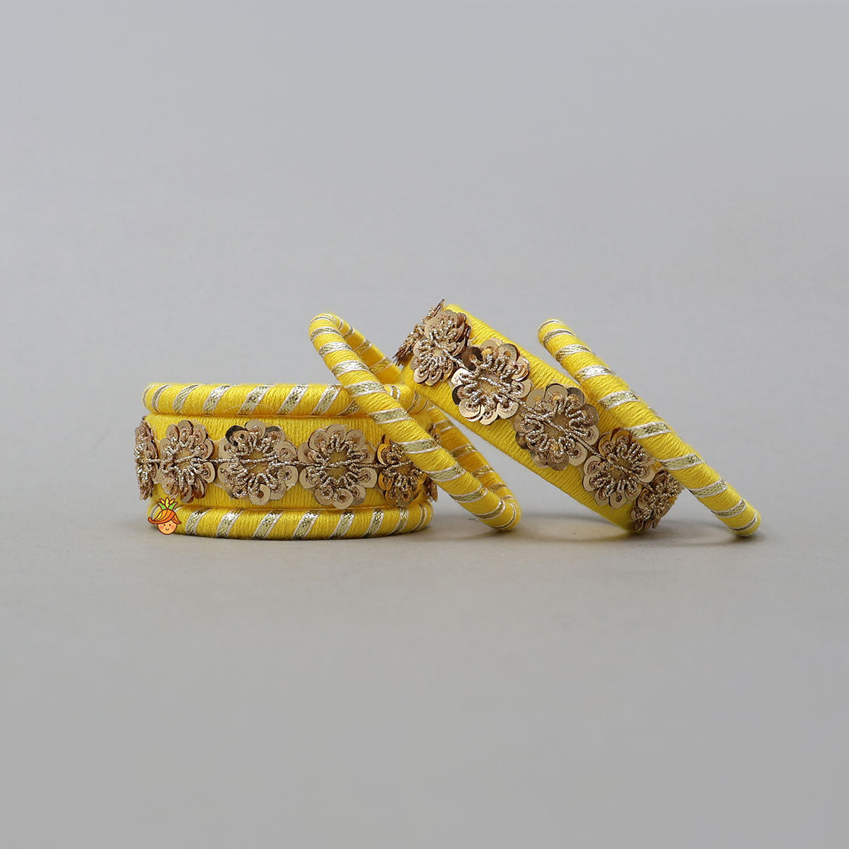 Elegant Thread Bangles With Sequin Detailing