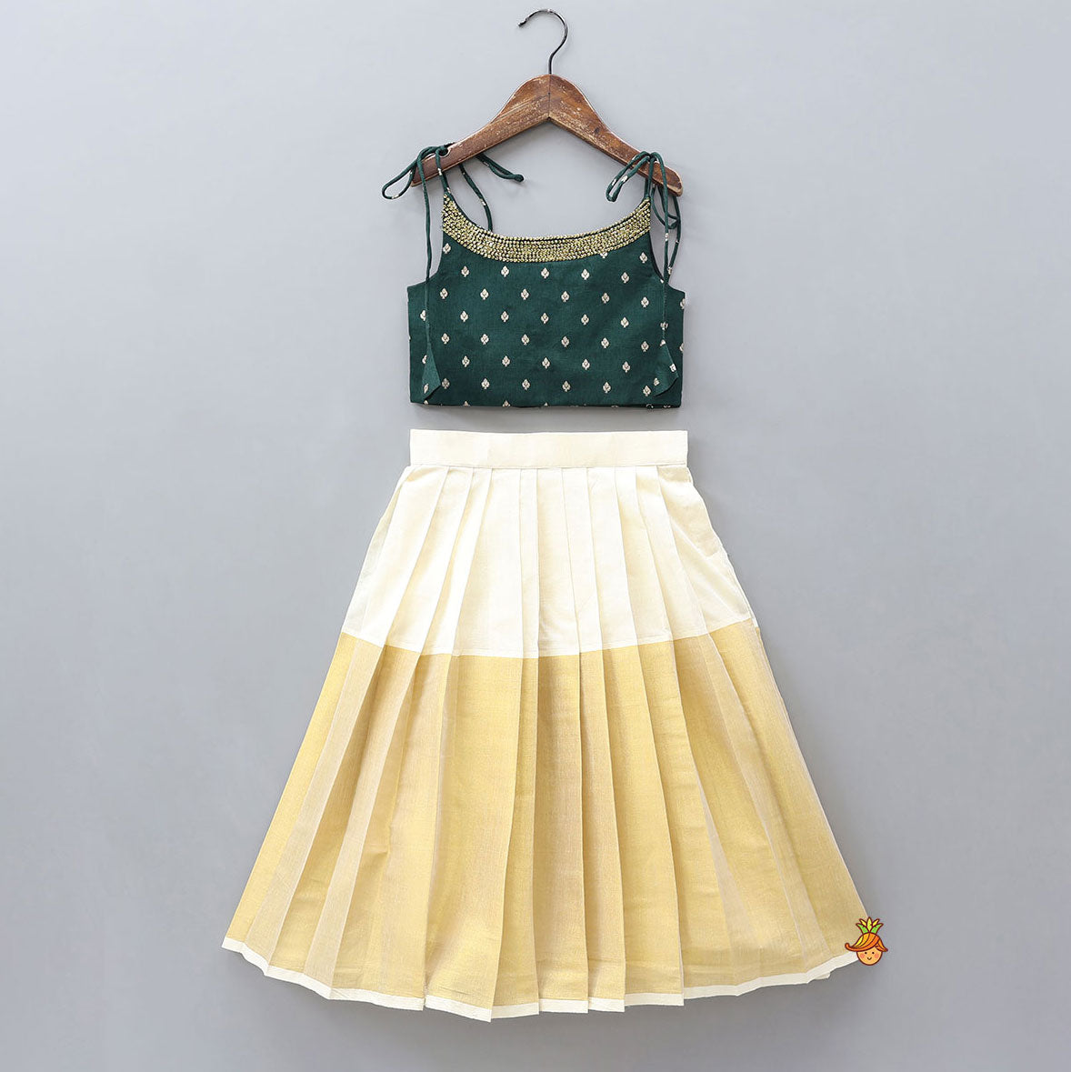 Pre Order: Booti Work Top With Dual-Tone Lehenga