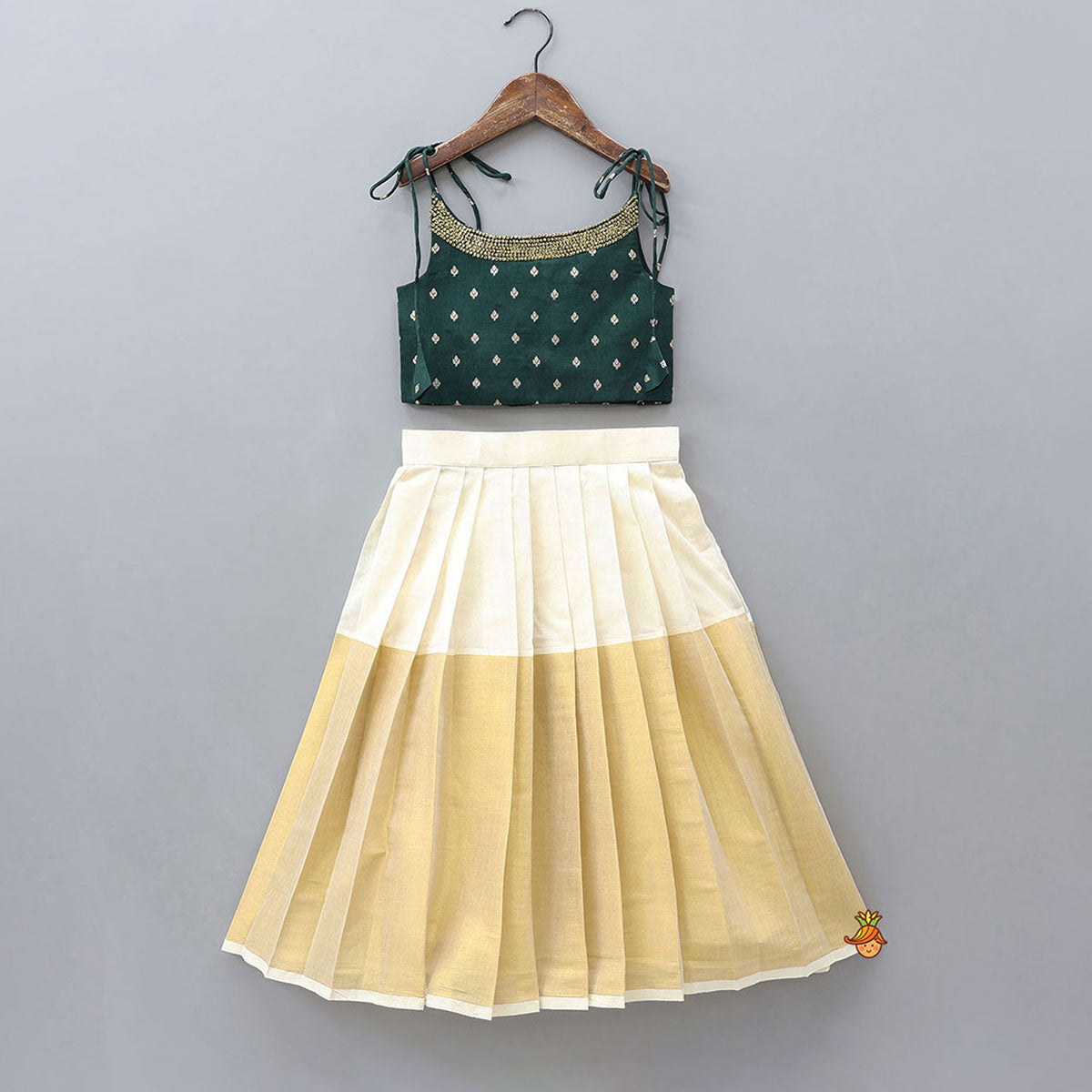 Pre Order: Booti Work Top With Dual-Tone Lehenga