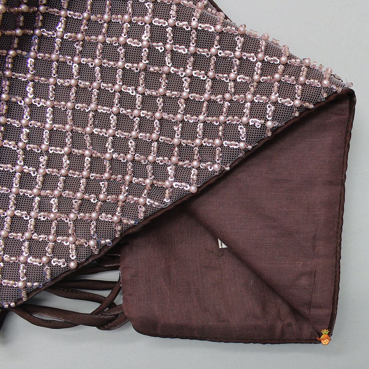 Pre Order: Gorgeous Criss-Cross Back Knot Top And Crushed Lehenga