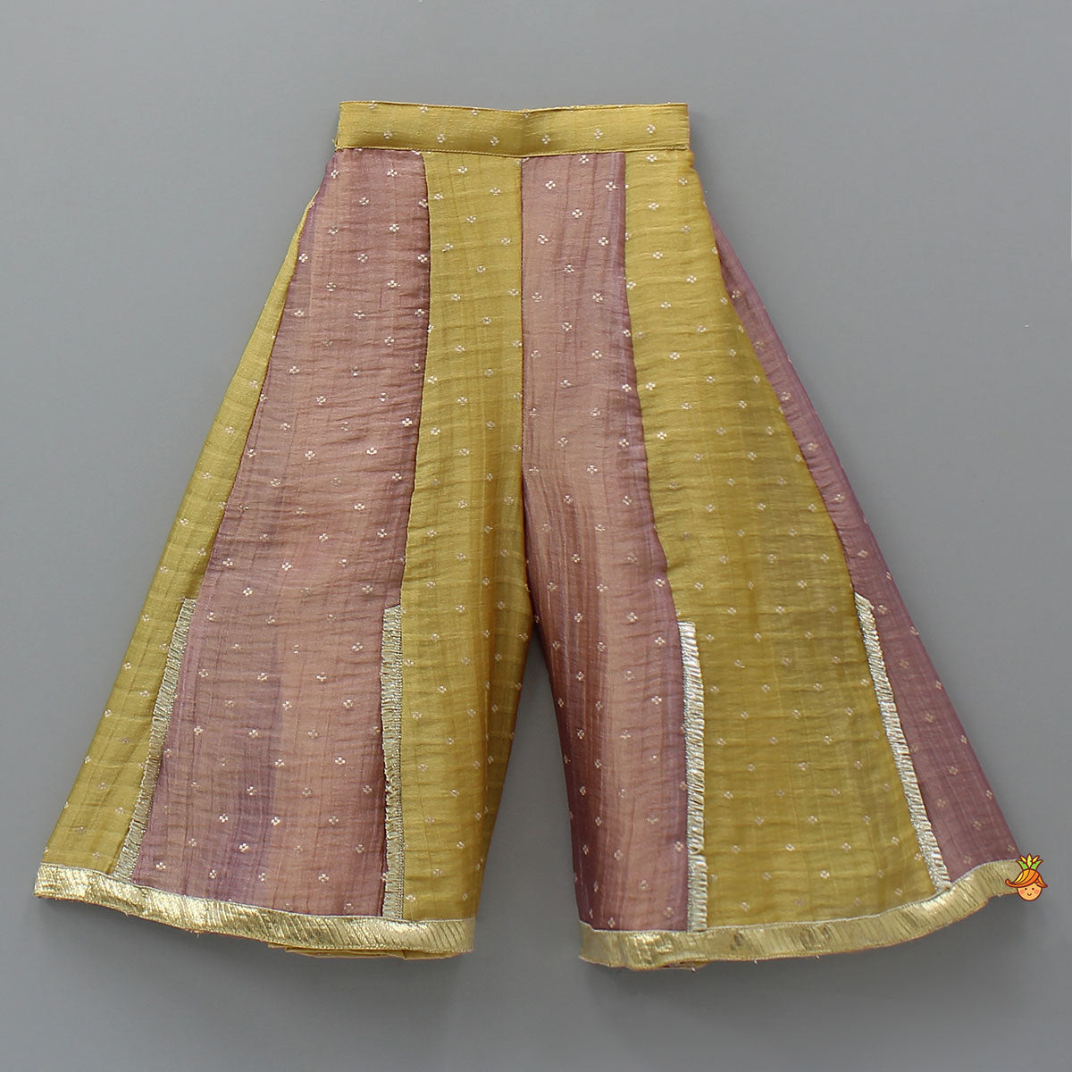 Pre Order: Beautiful V Neck Kurti With Colour Block Palazzo And Dupatta