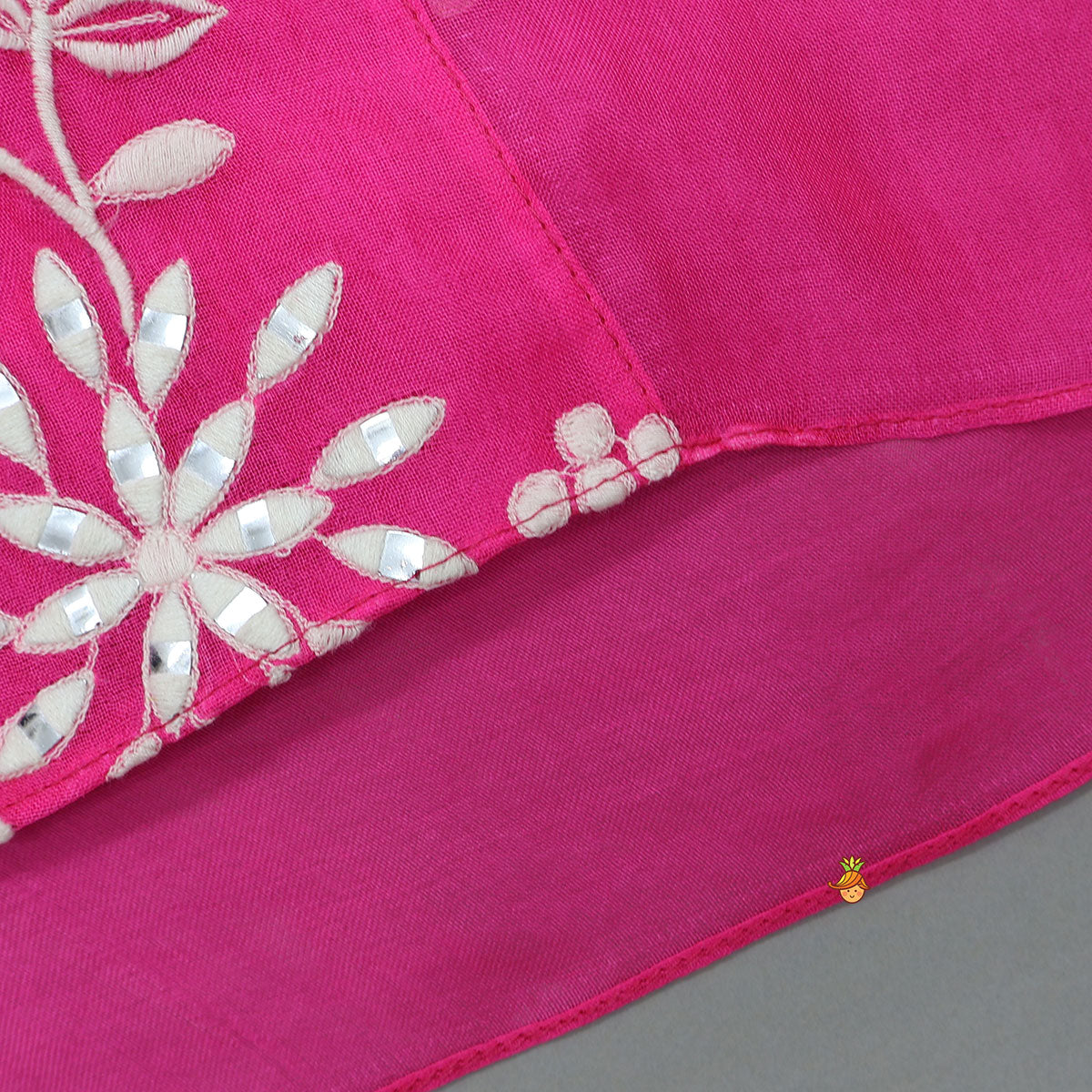 Pre Order: Pleated-Neckline Cape Top And Mirror-Work Palazzo