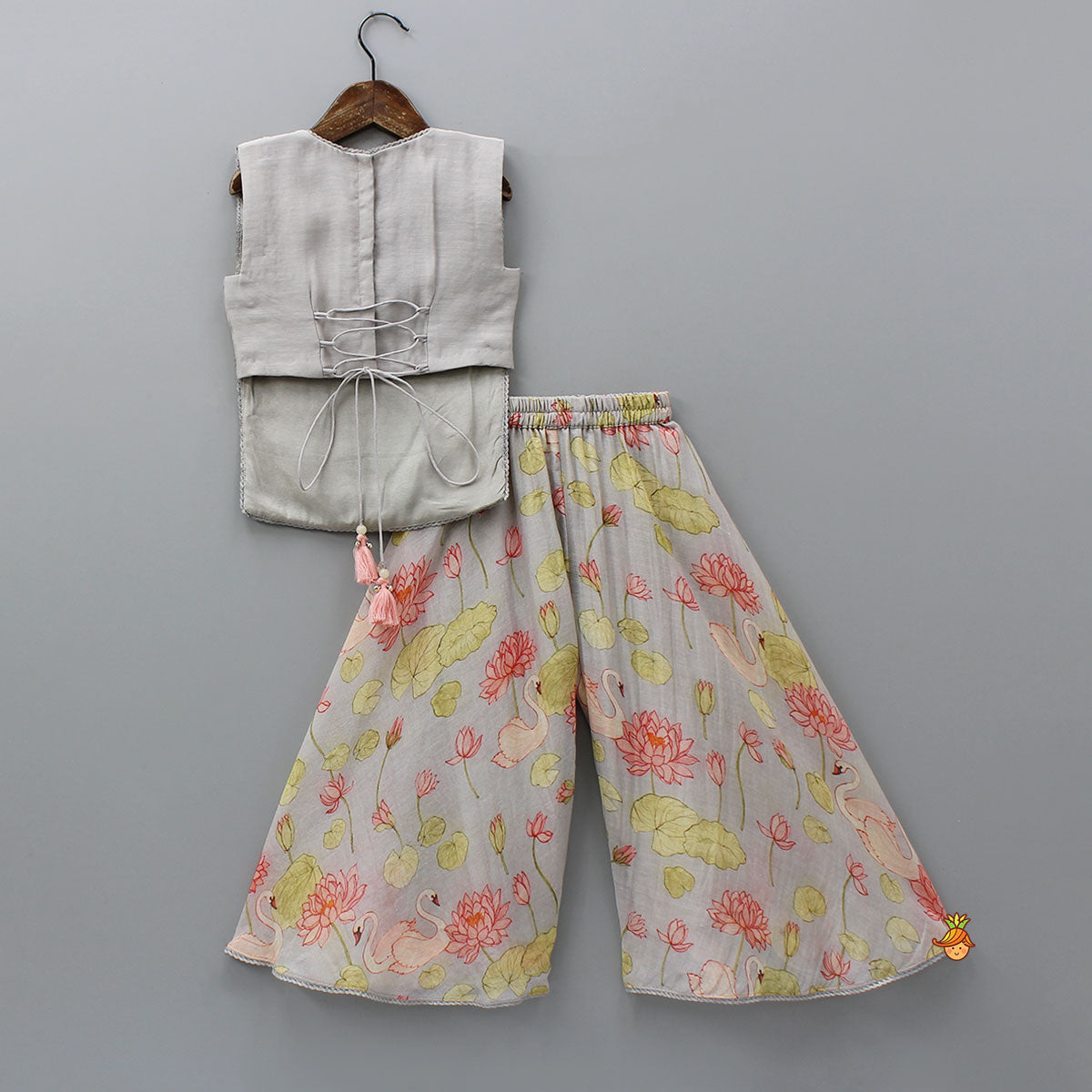 Pre Order: Swarn Motif Embroidered Asymmetric Stylish Top And Palazzo