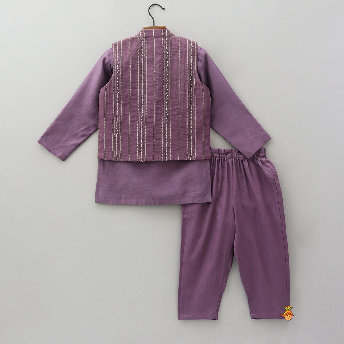 Pre Order: Elegant Kurta With Hand-Sequins Embroidered Jacket And Pyjama