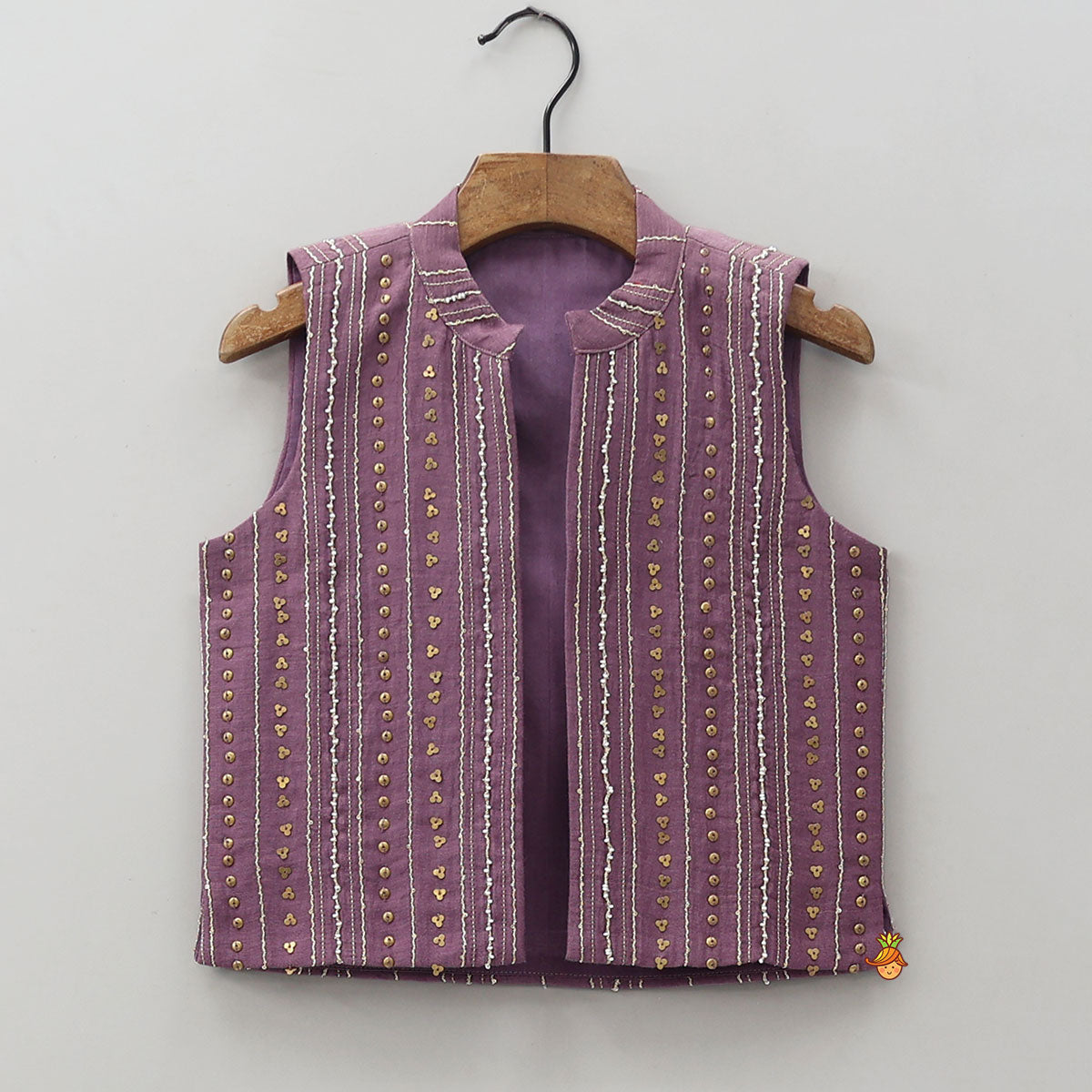 Pre Order: Elegant Kurta With Hand-Sequins Embroidered Jacket And Pyjama