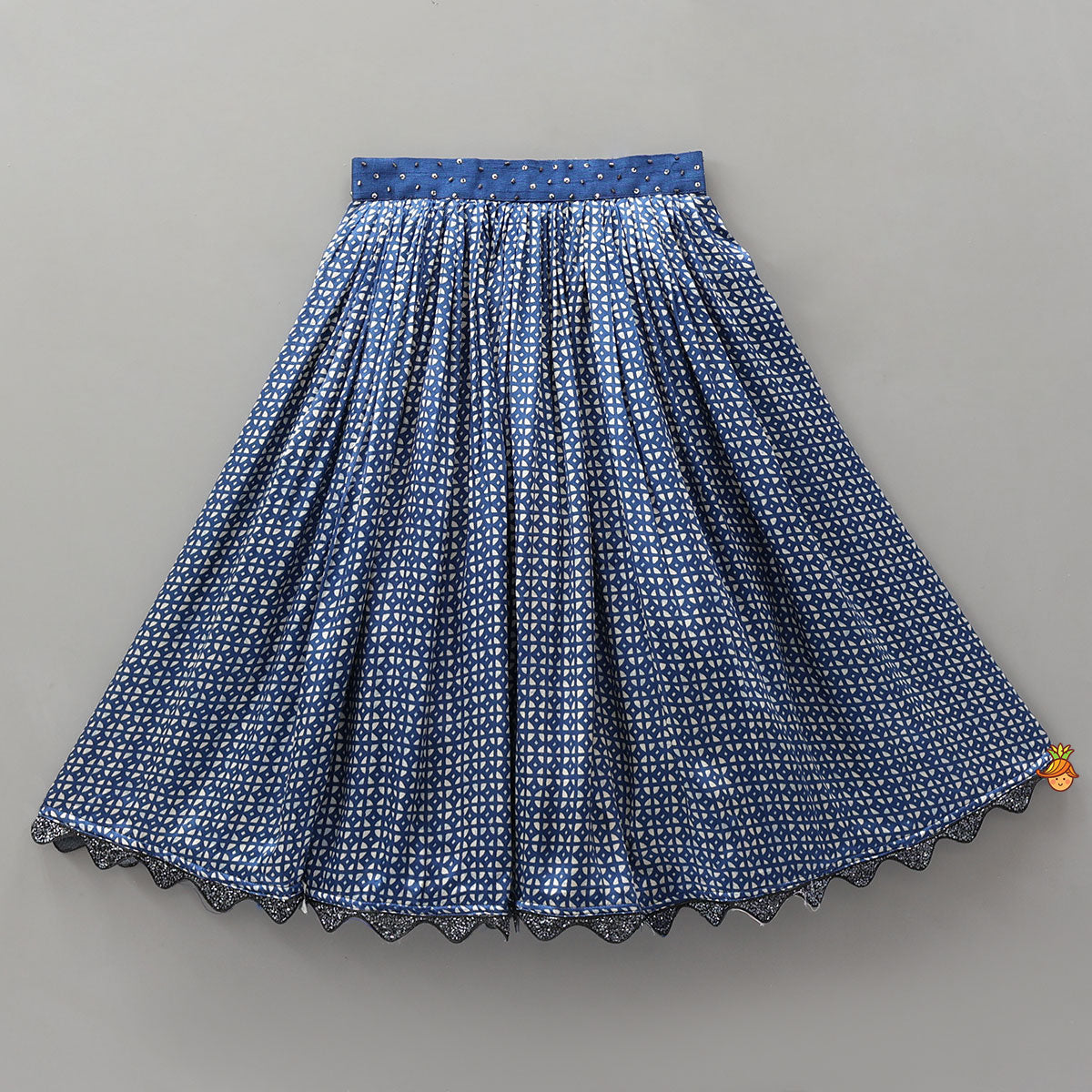 Pre Order: One Shoulder Drape Top With Lehenga