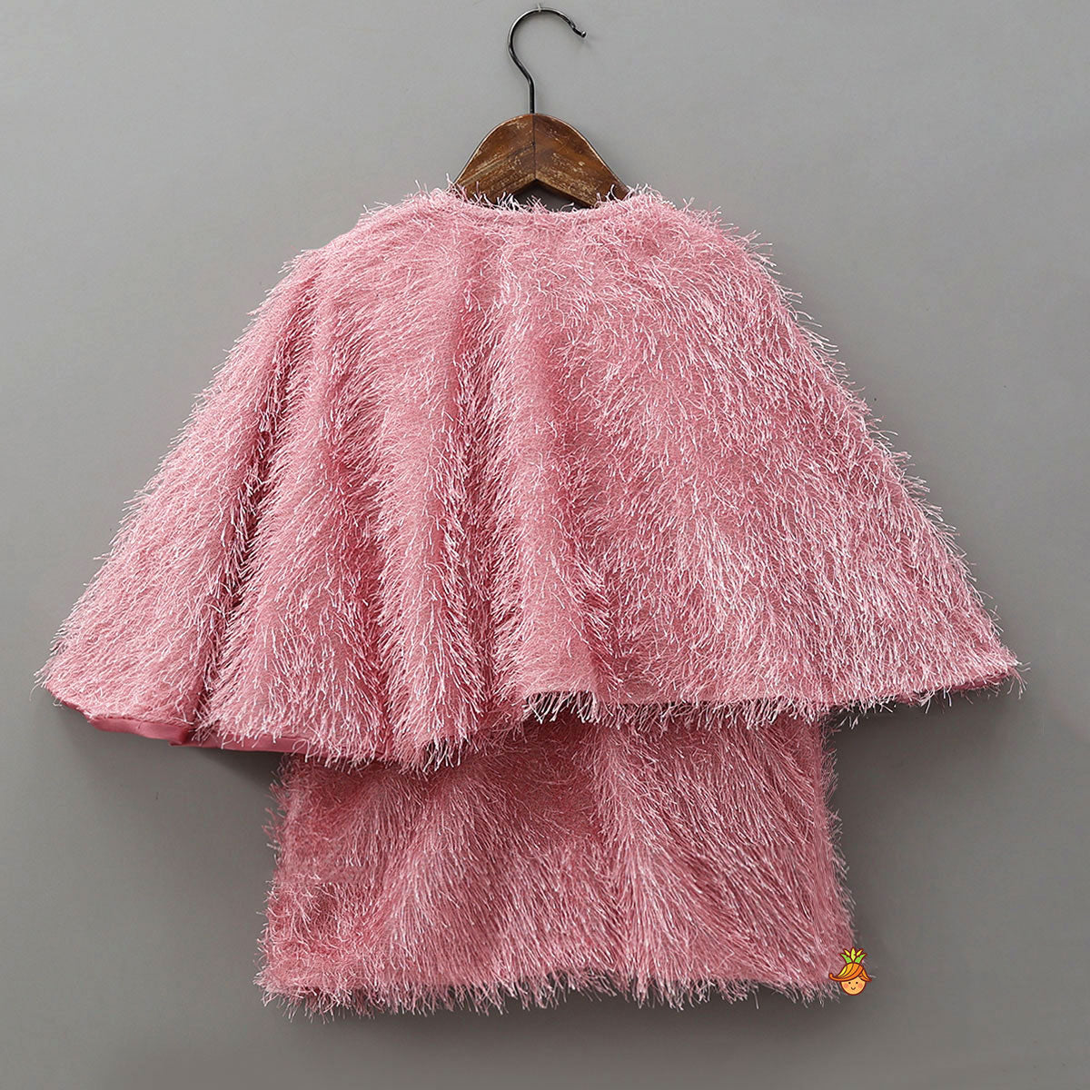 Pre Order: Adorable Fur-Detail Dress With Matching Cape