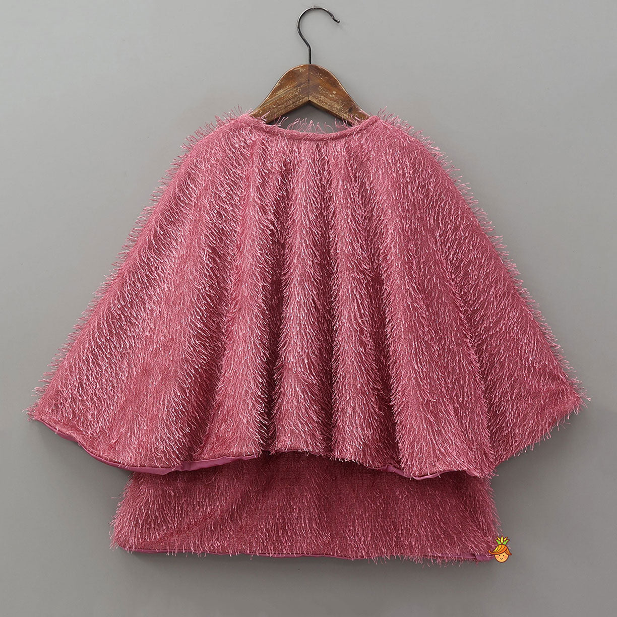 Pre Order: Adorable Fur-Detail Dress With Matching Cape