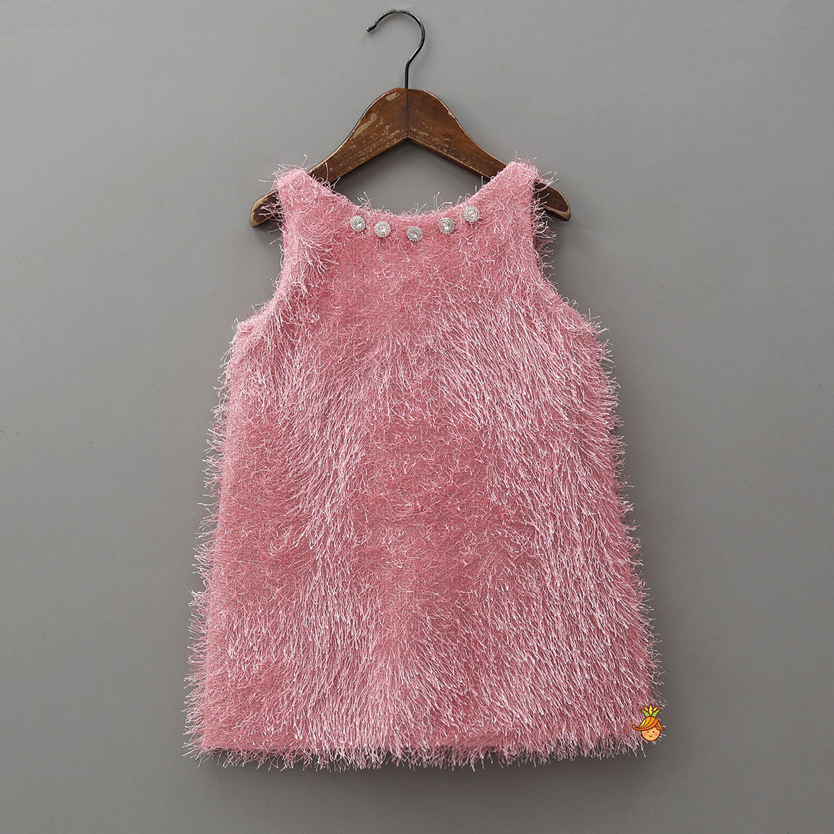 Pre Order: Adorable Fur-Detail Dress With Matching Cape